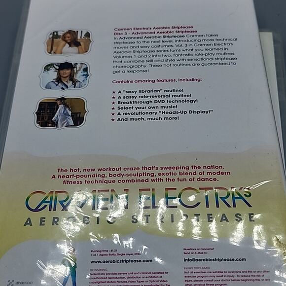 Carmen Electra Aerobic Striptease Dance Workout Lot of 3 DVDs 2, 3, & 5 Sealed - Picture 9 of 12